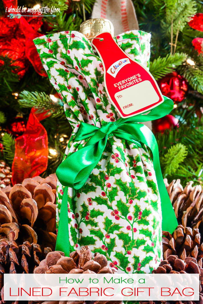 Lined fabric gift bag sale